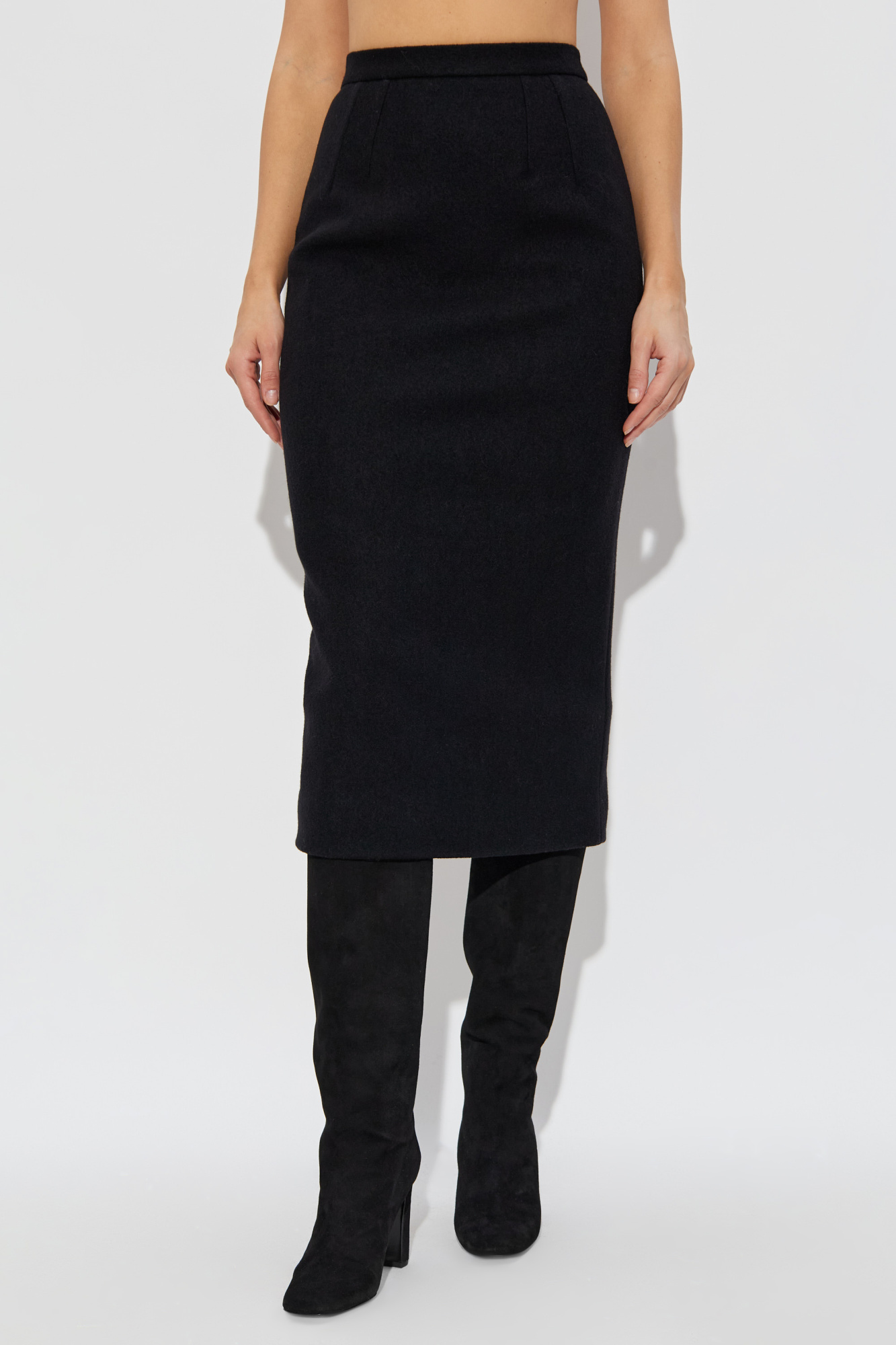 Dolce & Gabbana Wool skirt with back slit | Women's Clothing